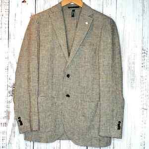 EUC Men's L.B.M. 1911, tan Brando fit, plaid sports coat/blazer Size 46 R (EURO)